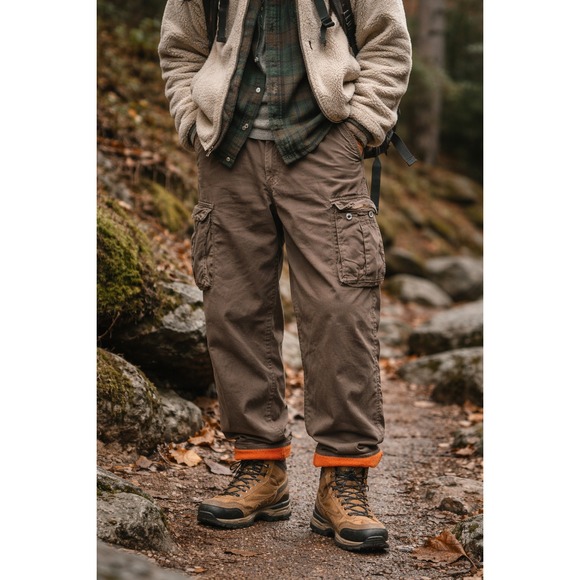 J.Crew Other - J.Crew Mens Fleece Lined Y2K Cargo Pants 34x34 Grey Utility Pants Vtg Gorpcore